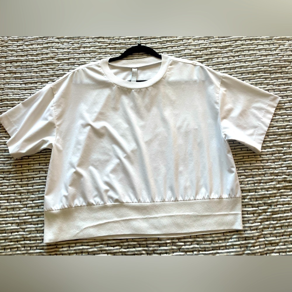 EUC Athleta short-sleeve white top, medium